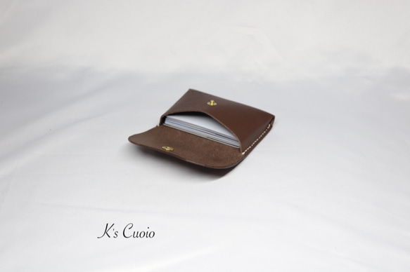 ヌメ革 手のひらサイズのカードケース（ダークブラウン色）【送料無料】 3枚目の画像