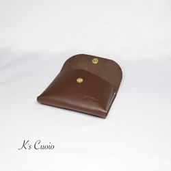 ヌメ革 手のひらサイズのカードケース（ダークブラウン色）【送料無料】 5枚目の画像