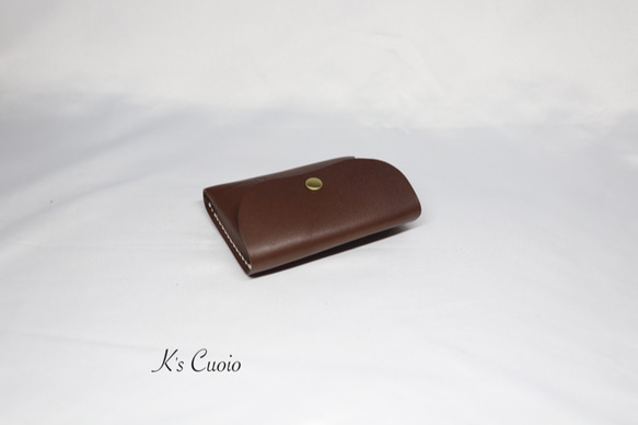 ヌメ革 手のひらサイズのカードケース（ダークブラウン色）【送料無料】 6枚目の画像