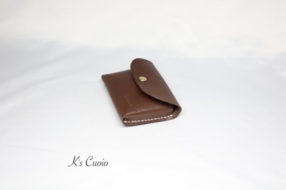 ヌメ革 手のひらサイズのカードケース（ダークブラウン色）【送料無料】 7枚目の画像