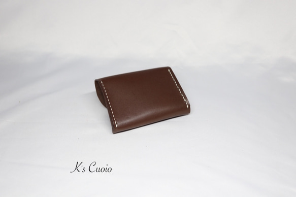 ヌメ革 手のひらサイズのカードケース（ダークブラウン色）【送料無料】 8枚目の画像