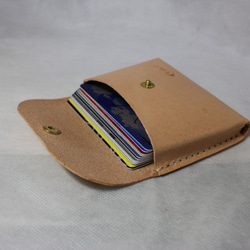 栃木レザー 手のひらサイズのカードケース（ナチュラル色）【送料無料】 3枚目の画像