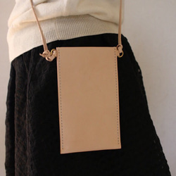 ヌメ革 お散歩スマホポシェット【送料無料】 1枚目の画像