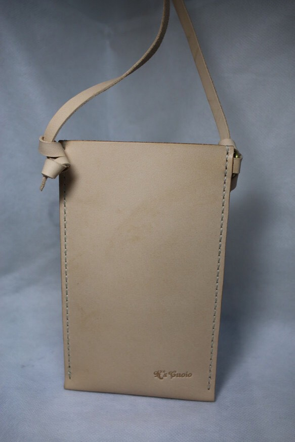 ヌメ革 お散歩スマホポシェット【送料無料】 2枚目の画像