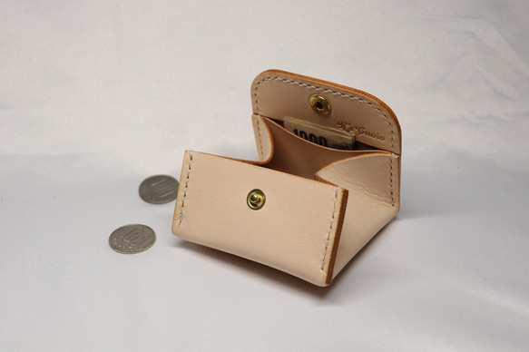 ヌメ革 ボックス型コインケース【送料無料】 6枚目の画像