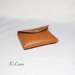 ヌメ革 一枚革で作るカードケース（キャメル色）【送料無料】 2枚目の画像