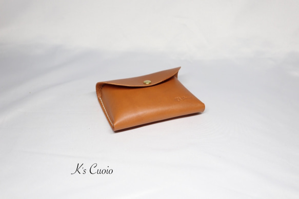 ヌメ革 一枚革で作るカードケース（キャメル色）【送料無料】 2枚目の画像