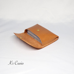 ヌメ革 一枚革で作るカードケース（キャメル色）【送料無料】 3枚目の画像