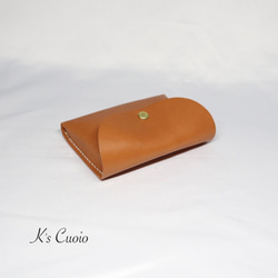 ヌメ革 一枚革で作るカードケース（キャメル色）【送料無料】 5枚目の画像