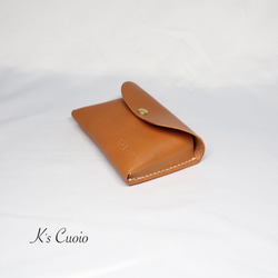 ヌメ革 一枚革で作るカードケース（キャメル色）【送料無料】 6枚目の画像