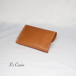 ヌメ革 一枚革で作るカードケース（キャメル色）【送料無料】 7枚目の画像