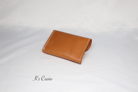 ヌメ革 一枚革で作るカードケース（キャメル色）【送料無料】 7枚目の画像
