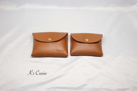 ヌメ革 一枚革で作るカードケース（キャメル色）【送料無料】 9枚目の画像