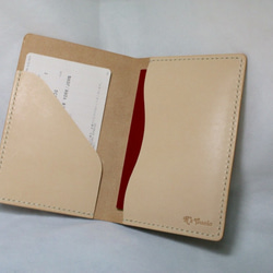 ヌメ革 手縫いのパスポートケース【送料無料】 2枚目の画像