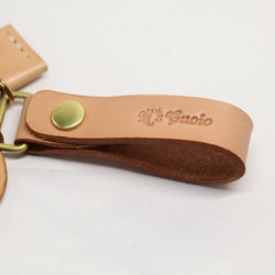 レザー キーホルダー長方形タイプ☆刻印可☆ヌメ革 本革 席札 レザー