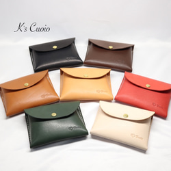 ヌメ革 一枚革で作るカードケース（レッド色）【送料無料】 10枚目の画像