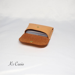 ヌメ革 手のひらサイズのカードケース（オレンジ色）【送料無料】 3枚目の画像