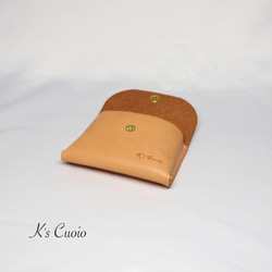 ヌメ革 手のひらサイズのカードケース（オレンジ色）【送料無料】 5枚目の画像