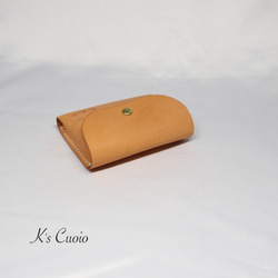 ヌメ革 手のひらサイズのカードケース（オレンジ色）【送料無料】 6枚目の画像