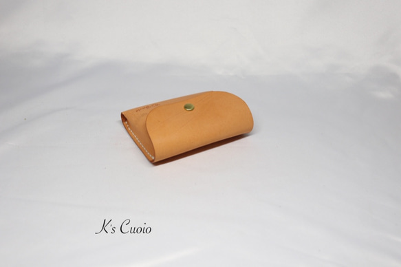 ヌメ革 手のひらサイズのカードケース（オレンジ色）【送料無料】 6枚目の画像
