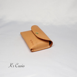 ヌメ革 手のひらサイズのカードケース（オレンジ色）【送料無料】 7枚目の画像