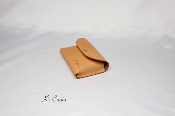ヌメ革 手のひらサイズのカードケース（オレンジ色）【送料無料】 7枚目の画像