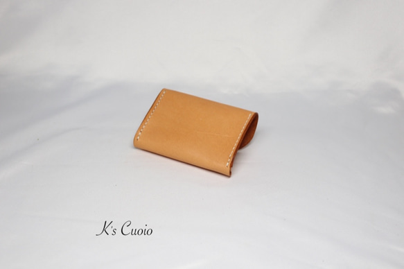 ヌメ革 手のひらサイズのカードケース（オレンジ色）【送料無料】 8枚目の画像