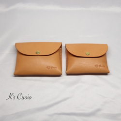 ヌメ革 手のひらサイズのカードケース（オレンジ色）【送料無料】 9枚目の画像