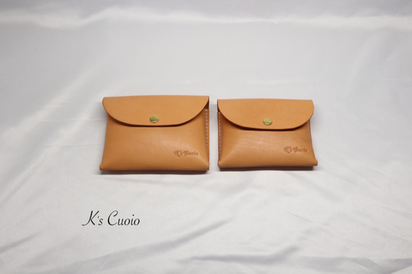 ヌメ革 手のひらサイズのカードケース（オレンジ色）【送料無料】 9枚目の画像