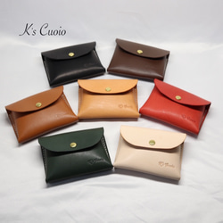 ヌメ革 手のひらサイズのカードケース（オレンジ色）【送料無料】 10枚目の画像