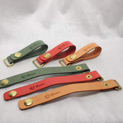 ヌメ革 キーリング（レッド色）【送料無料】 5枚目の画像