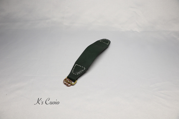 ヌメ革 マグネットキーホルダー（グリーン色）【送料無料】 3枚目の画像