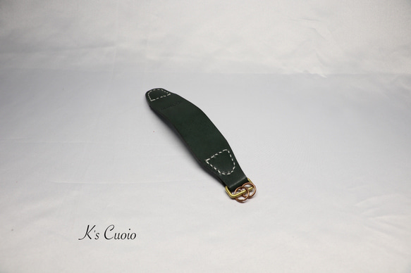 ヌメ革 マグネットキーホルダー（グリーン色）【送料無料】 4枚目の画像