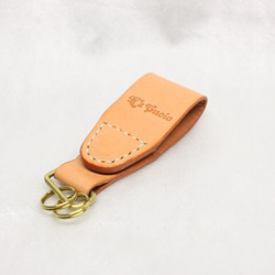 ヌメ革 マグネットキーホルダー（オレンジ色）【送料無料】 1枚目の画像