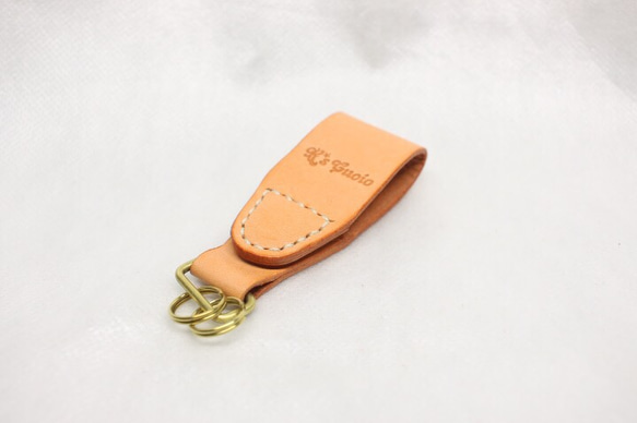 ヌメ革 マグネットキーホルダー（オレンジ色）【送料無料】 1枚目の画像