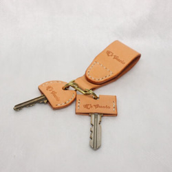 ヌメ革 マグネットキーホルダー（オレンジ色）【送料無料】 2枚目の画像