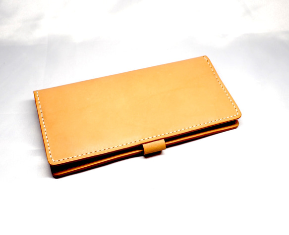 ヌメ革 手縫いのカードホルダー（オレンジ色）【送料無料】 5枚目の画像
