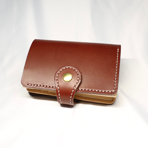 ヌメ革 ハーフウォレット（ブラウン色）【送料無料】 その他ミニ財布  