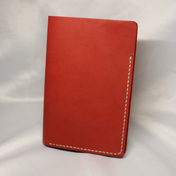 ヌメ革 手縫いのパスポートケース（レッド色）【送料無料】 4枚目の画像