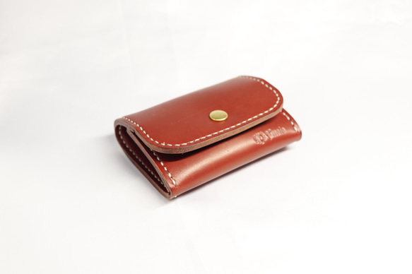 ヌメ革 ボックス型小銭入れ（ブラウン色）【送料無料】 3枚目の画像