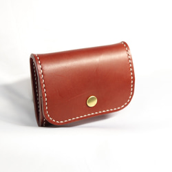 ヌメ革 ボックス型小銭入れ（ブラウン色）【送料無料】 4枚目の画像