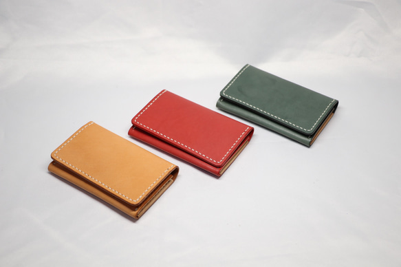 ヌメ革 ツートン名刺入れ（オレンジ＆ナチュラル）【送料無料】 10枚目の画像