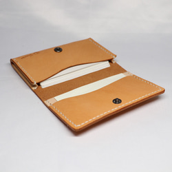 ヌメ革 ツートン名刺入れ（オレンジ＆ナチュラル）【送料無料】 4枚目の画像