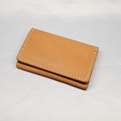 ヌメ革 ツートン名刺入れ（オレンジ＆ナチュラル）【送料無料】 5枚目の画像