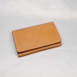 ヌメ革 ツートン名刺入れ（オレンジ＆ナチュラル）【送料無料】 6枚目の画像