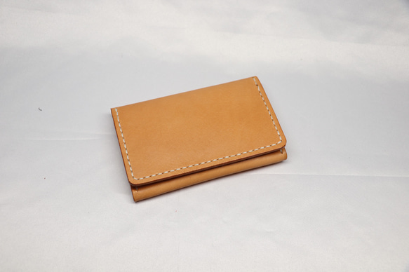 ヌメ革 ツートン名刺入れ（オレンジ＆ナチュラル）【送料無料】 6枚目の画像