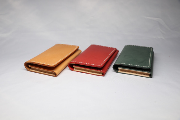 ヌメ革 ツートン名刺入れ（オレンジ＆ナチュラル）【送料無料】 8枚目の画像