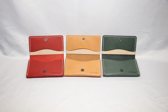 ヌメ革 ツートン名刺入れ（オレンジ＆ナチュラル）【送料無料】 9枚目の画像