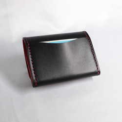 ヌメ革 ボックス型小銭入れTypeB（ブラック&レッド色）【送料無料】 10枚目の画像