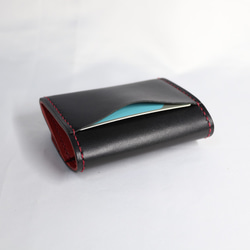 ヌメ革 ボックス型小銭入れTypeB（ブラック&レッド色）【送料無料】 9枚目の画像